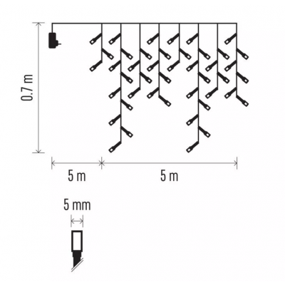 Lampki choinkowe sople 300LED 5m ciepła biel timer pilot EMOS (D4CW02)